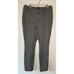 Maeve by Anthropologie women’s black white checkered pants size 8  #5-1423